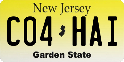 NJ license plate C04HAI