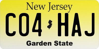 NJ license plate C04HAJ
