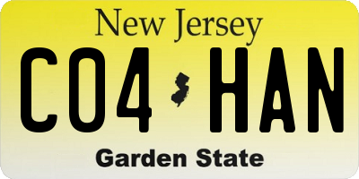 NJ license plate C04HAN
