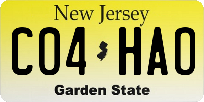 NJ license plate C04HAO