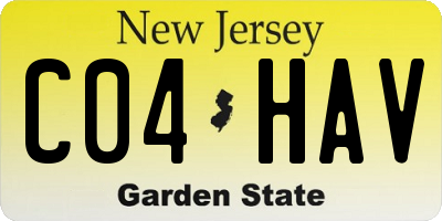 NJ license plate C04HAV