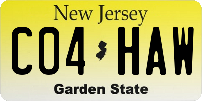 NJ license plate C04HAW