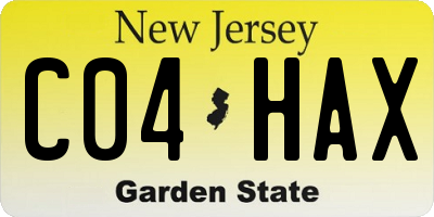 NJ license plate C04HAX