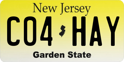 NJ license plate C04HAY