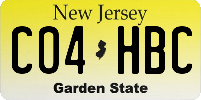 NJ license plate C04HBC