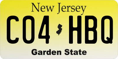 NJ license plate C04HBQ