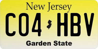 NJ license plate C04HBV