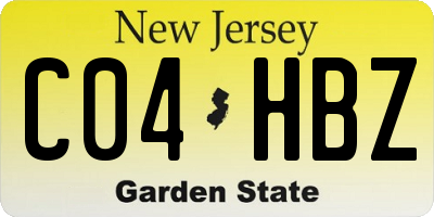 NJ license plate C04HBZ