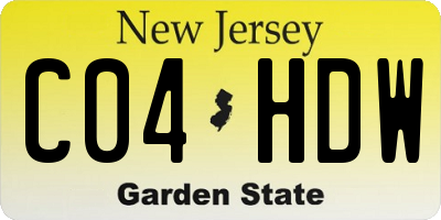 NJ license plate C04HDW