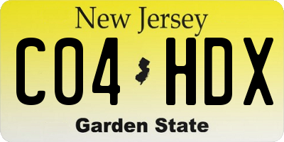 NJ license plate C04HDX