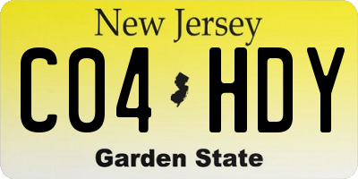 NJ license plate C04HDY