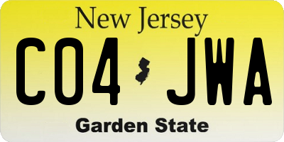 NJ license plate C04JWA