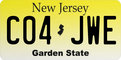NJ license plate C04JWE