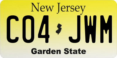 NJ license plate C04JWM