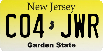 NJ license plate C04JWR