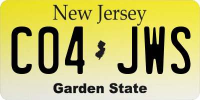 NJ license plate C04JWS