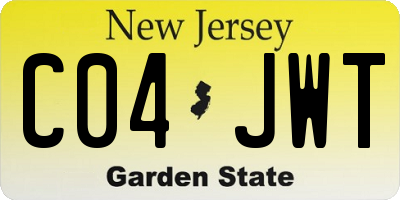 NJ license plate C04JWT