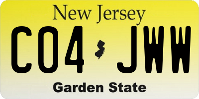 NJ license plate C04JWW