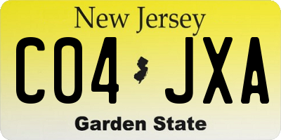 NJ license plate C04JXA
