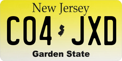 NJ license plate C04JXD