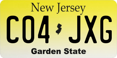 NJ license plate C04JXG