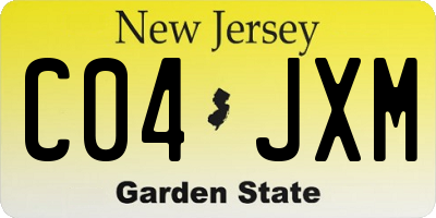 NJ license plate C04JXM
