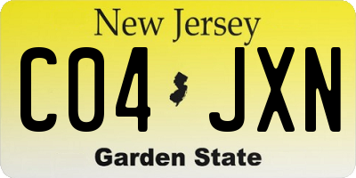 NJ license plate C04JXN