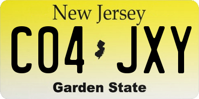NJ license plate C04JXY