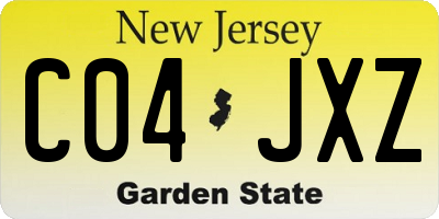 NJ license plate C04JXZ
