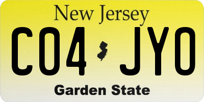 NJ license plate C04JYO