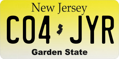 NJ license plate C04JYR