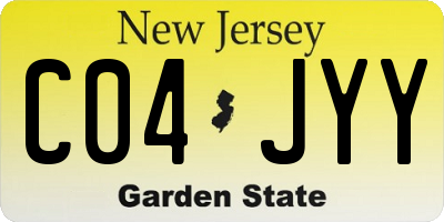NJ license plate C04JYY