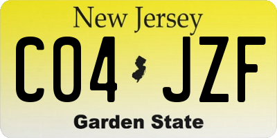 NJ license plate C04JZF