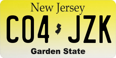 NJ license plate C04JZK