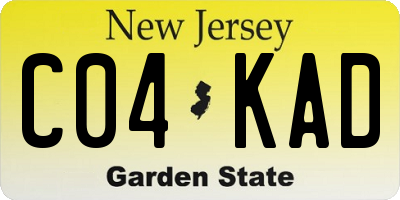 NJ license plate C04KAD