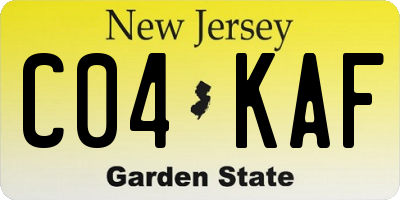NJ license plate C04KAF