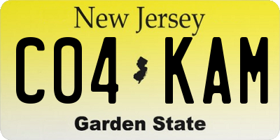 NJ license plate C04KAM