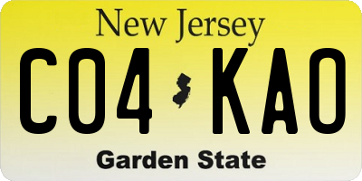 NJ license plate C04KAO