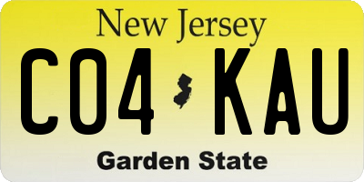 NJ license plate C04KAU