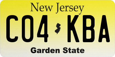 NJ license plate C04KBA