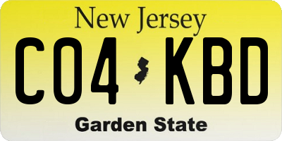 NJ license plate C04KBD