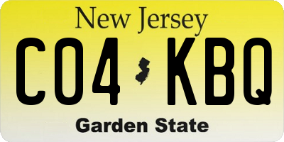 NJ license plate C04KBQ