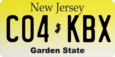 NJ license plate C04KBX