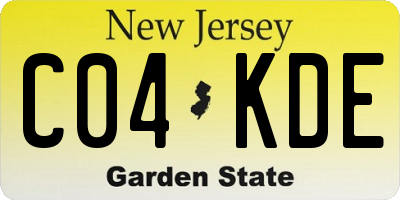 NJ license plate C04KDE