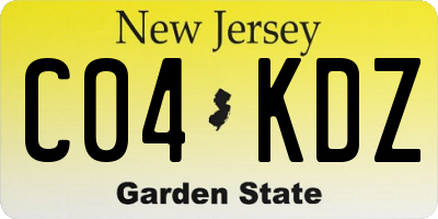 NJ license plate C04KDZ