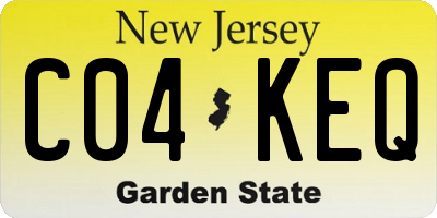NJ license plate C04KEQ
