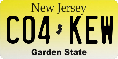 NJ license plate C04KEW