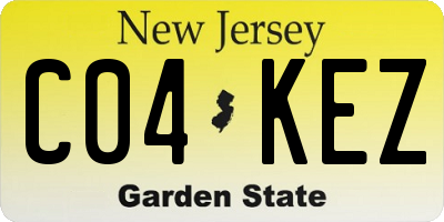 NJ license plate C04KEZ