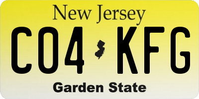 NJ license plate C04KFG