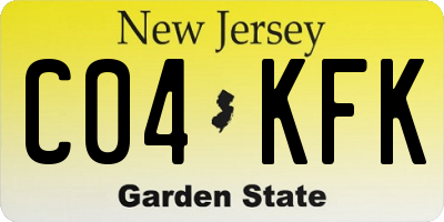 NJ license plate C04KFK